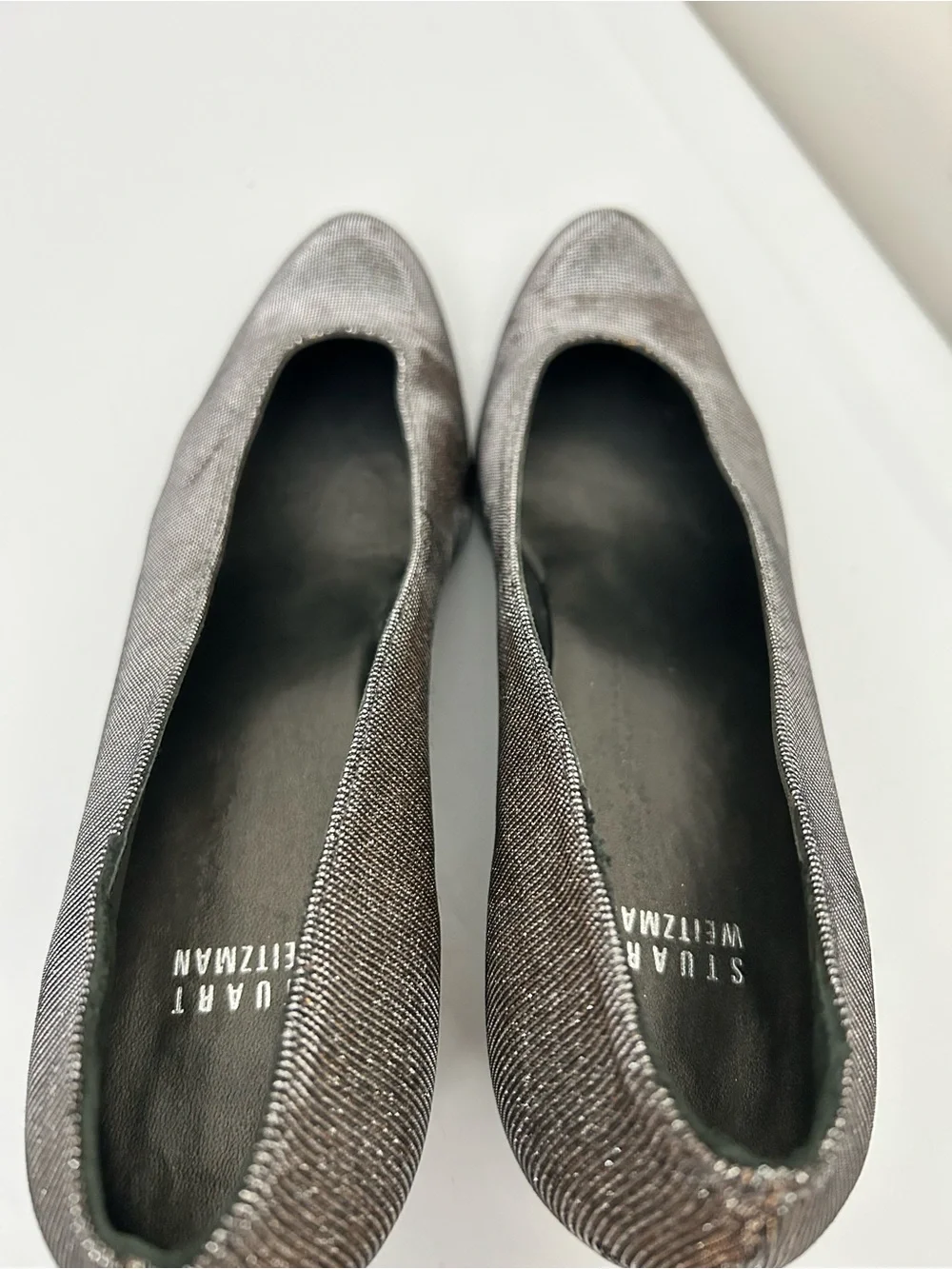 Stuart Weitzman Sparkly Silver Gold Heels Size 10N Narrow